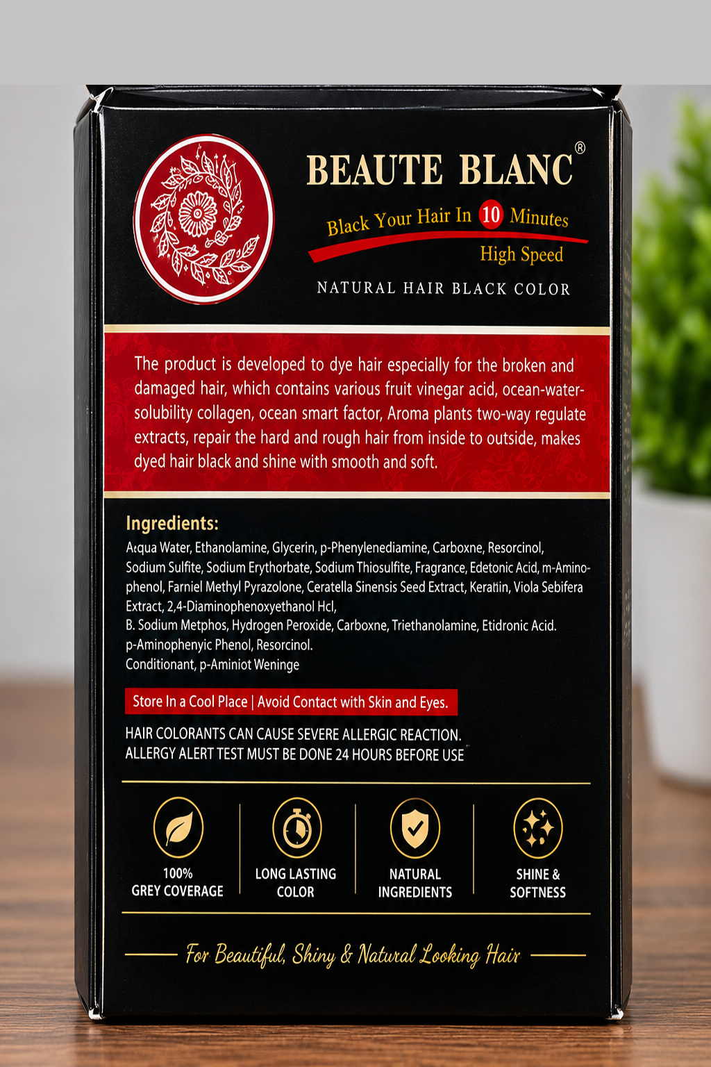 BEAUTE BLANC Fruit Vinegar Gel Hair Color Natural Black - Image 3